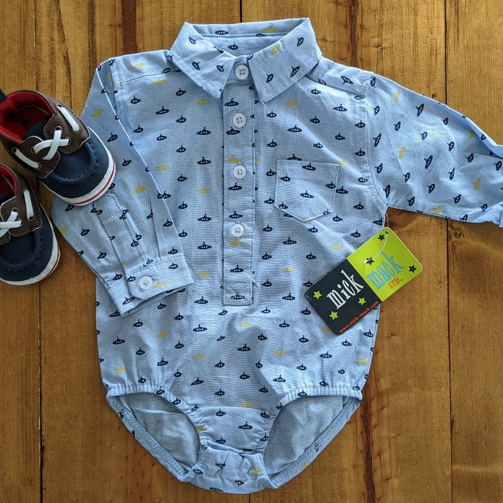 Submarine button down & boat shoes outfit